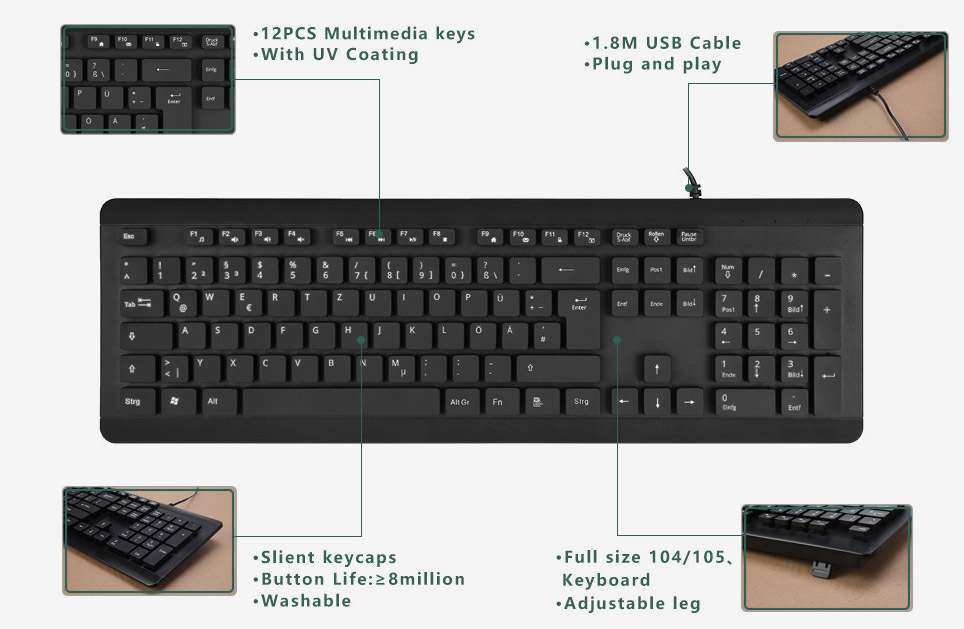 KY-K848WP Medical Keyboard Fully Washable Mechanical Keyboard 7