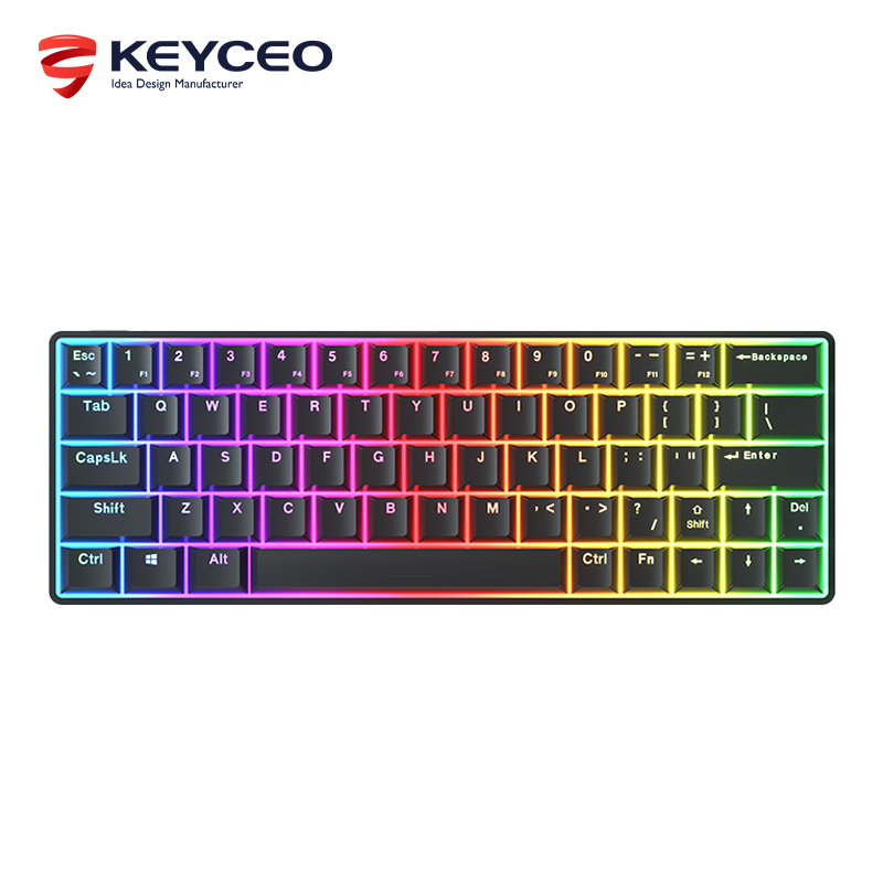 KY-MK64 Compact design 68 keys mechanical keyboard Printed logo,  Foldable Rubber feet 9