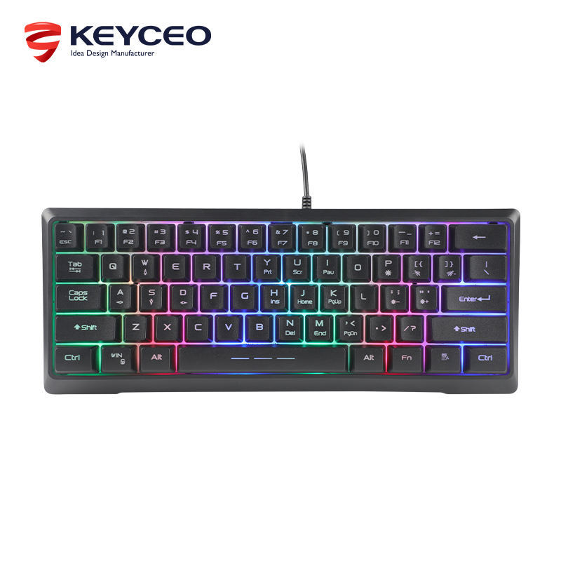 KY-K9961 Silent 60% Gaming Keyboard, RGB Backlit Ultra-Compact Mini Keyboard 9