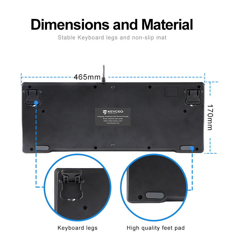 KY-K9961 Silent 60% Gaming Keyboard, RGB Backlit Ultra-Compact Mini Keyboard 16