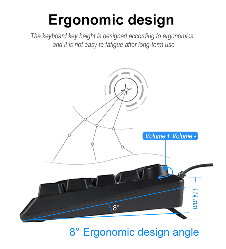 KY-K9964 Gaming keyboard is 64  Keys Multi Color RGB Illuminated LED Backlit Wired keyboard 12