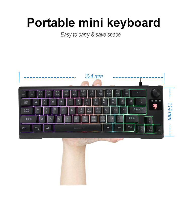 KY-K9964 Gaming keyboard is 64  Keys Multi Color RGB Illuminated LED Backlit Wired keyboard 13