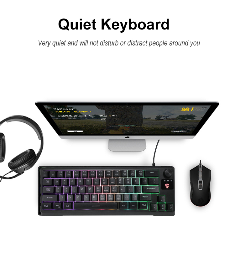 KY-K9964 Gaming keyboard is 64  Keys Multi Color RGB Illuminated LED Backlit Wired keyboard 14