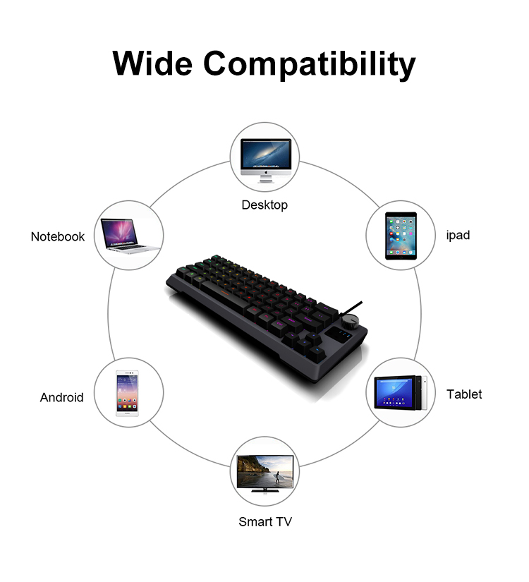 KY-K9964 Gaming keyboard is 64  Keys Multi Color RGB Illuminated LED Backlit Wired keyboard 15