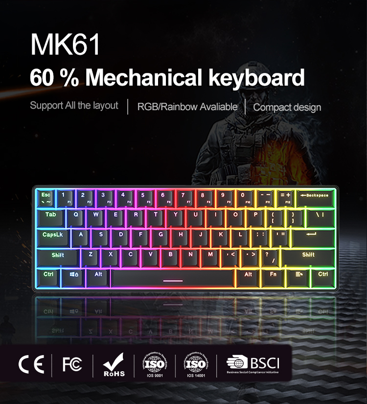 KY-MK61 keyboard mechanical keyboard for gaming with good price - KEYCEO 7
