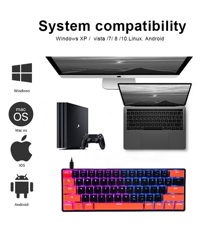 KY-MK61 keyboard mechanical keyboard for gaming with good price - KEYCEO 12