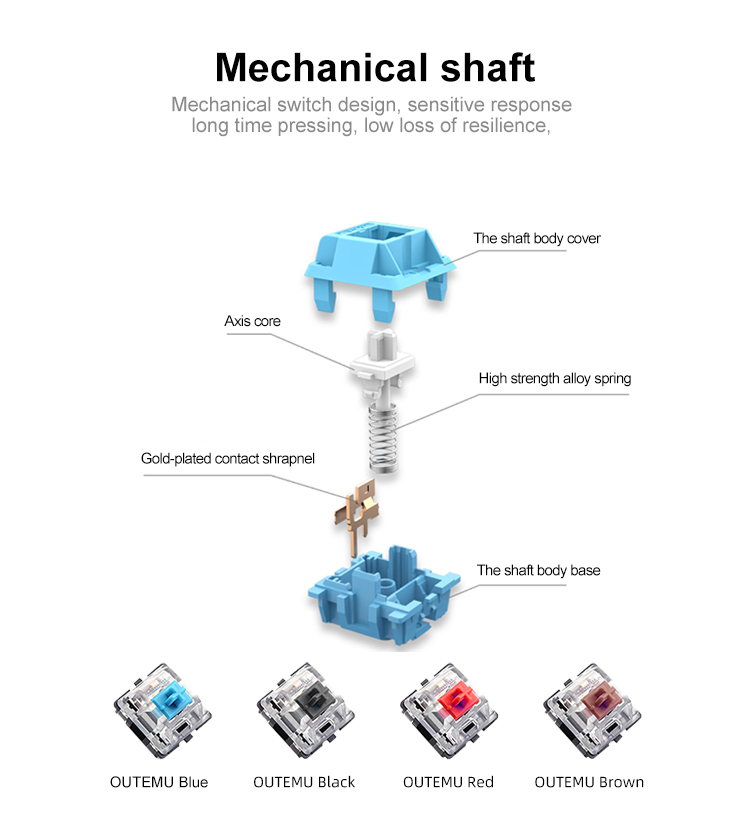 KY-MK68 Compact design 68 keys mechanical keyboard 11