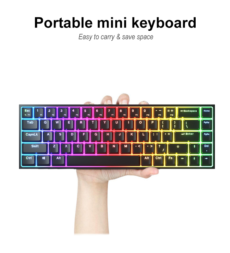 KY-MK68 Compact design 68 keys mechanical keyboard 13