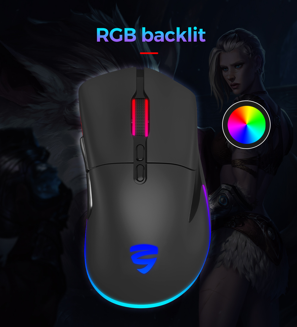 KY-M1030 Çinli Üretici Değiştirilebilir ÜST Kapak delikli veya deliksiz Rgb Arkadan Aydınlatmalı özel Oyun Faresi Kablolu kablosuz 12800 DPI 9