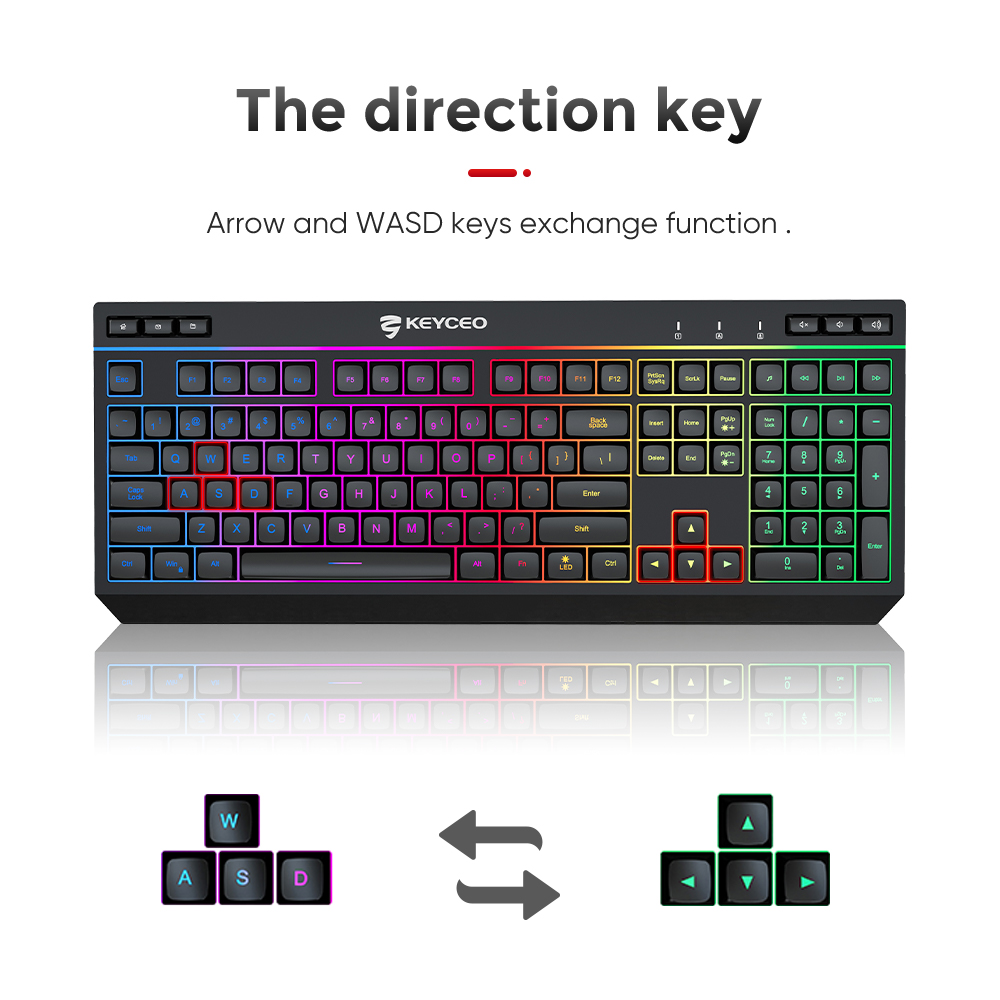 KY-K9570 6 o 26 tasti Anti-ghosting RGB e retroilluminazione Rainbow 7