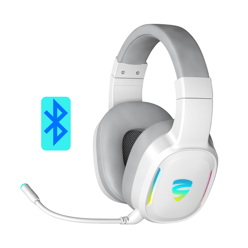 KY-H059 Cuffie da gioco wireless 2.4G + BT + Modalità triple cablate Cuffie retroilluminate RGB dinamiche montate sulla testa 6