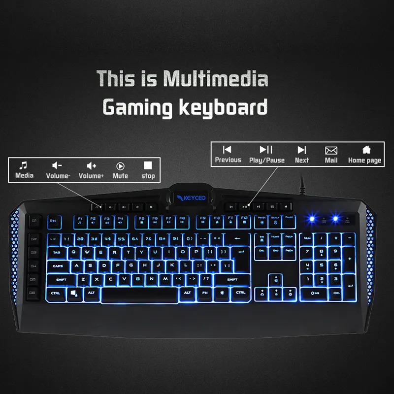 Membrane Keyboard Gaming Support All the Languange Keyceo 6