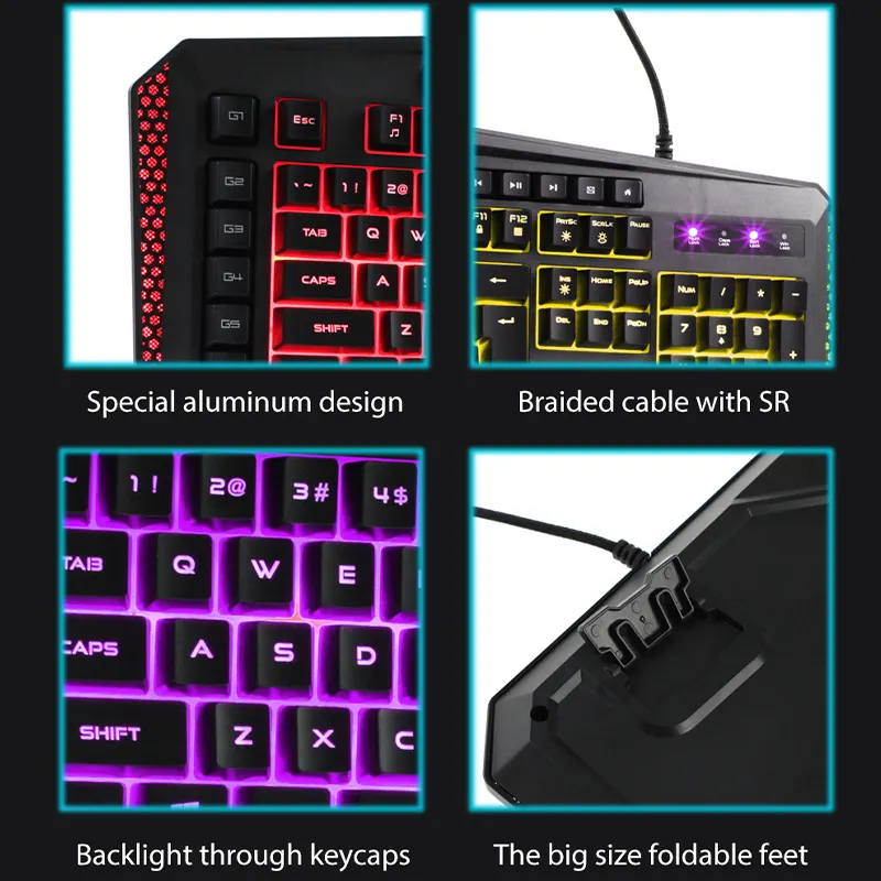 Membrane Keyboard Gaming Support All the Languange Keyceo 7
