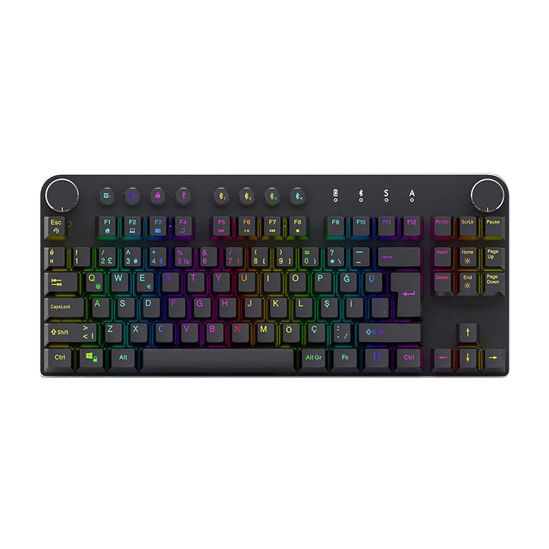 KY-MK31 メカニカルゲーミングキーボード RGB バックライト付き 88 キーカスタマイズ可能な USB 有線キーボードミニボリュームコントロールスクロールホイール付き 1