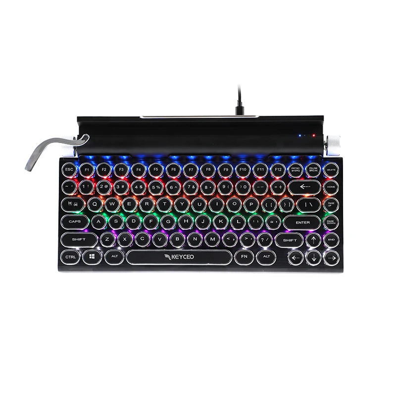KY-MK40 RGB Mechanische Tastatur TKL Runde Taste mit Rillen, Multifunktions-Gaming-Tastatur 1