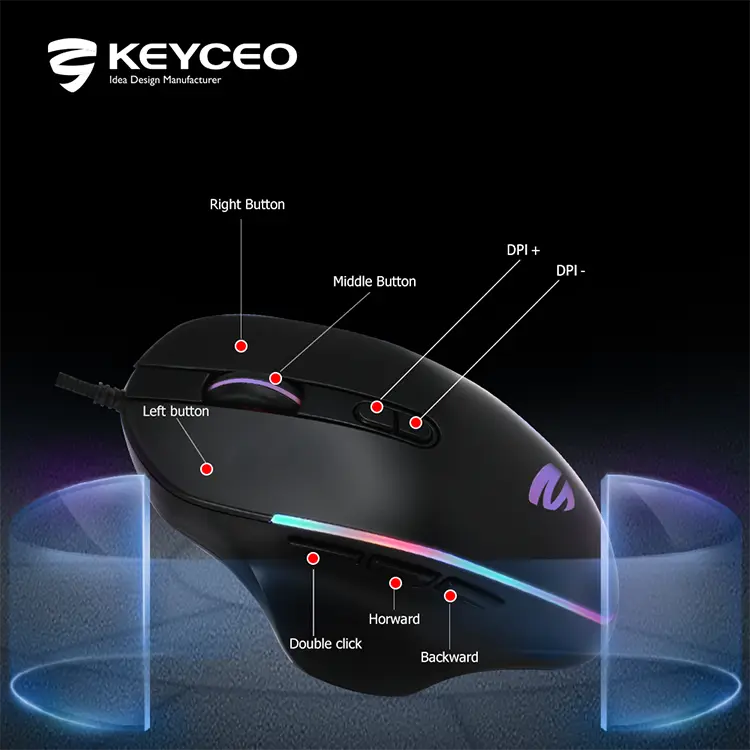 Keyceo Brand RGB Up to 10000DPI G600 Mmo Gaming Mouse 5