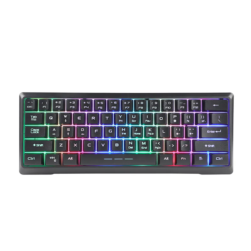KY-K9961RF Tastiera da gioco silenziosa al 60% 2.4G, mini tastiera wireless ultracompatta retroilluminata RGB 1