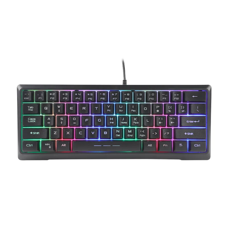 KY-K9961 Silent 60% Gaming Keyboard, RGB Backlit Ultra-Compact Mini Keyboard 1