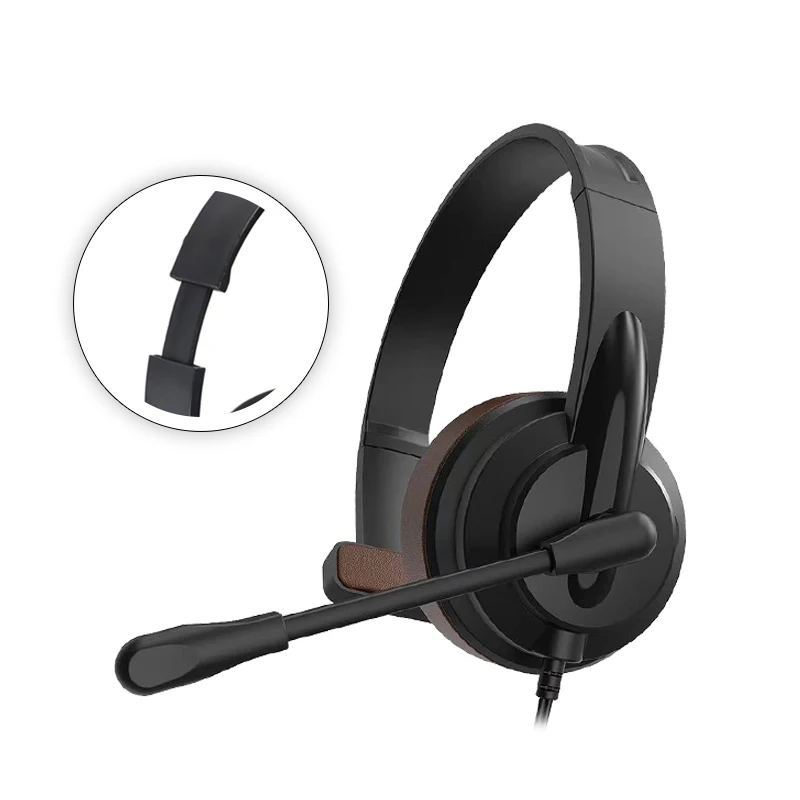 KY-H057 ダイレクトモノラルコールセンターマイクヘッドバンドヘッドフォンワイドバンド USB 電話ヘッドセット PC/モバイルプレーヤー 1