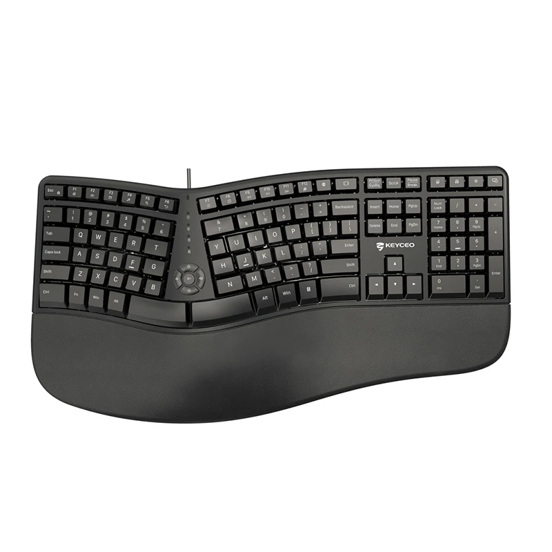 Teclado KY-K880 ergonómico diseñado para la comodidad Compatible con reposamuñecas y teclado Split con cable recargable para oficina 1