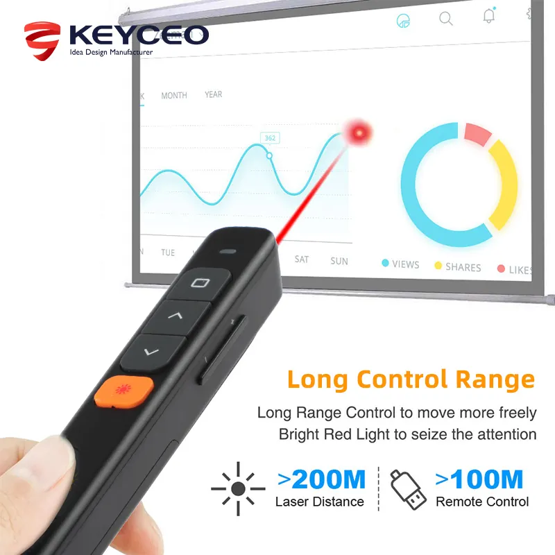 Remote Presentation Clicker Q87 Color Box Packing Or Customized Guangdong Warranty Keyceo 3