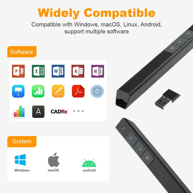 Keyceo Brand RLP303 China Custom Usb Wireless Presenter 4