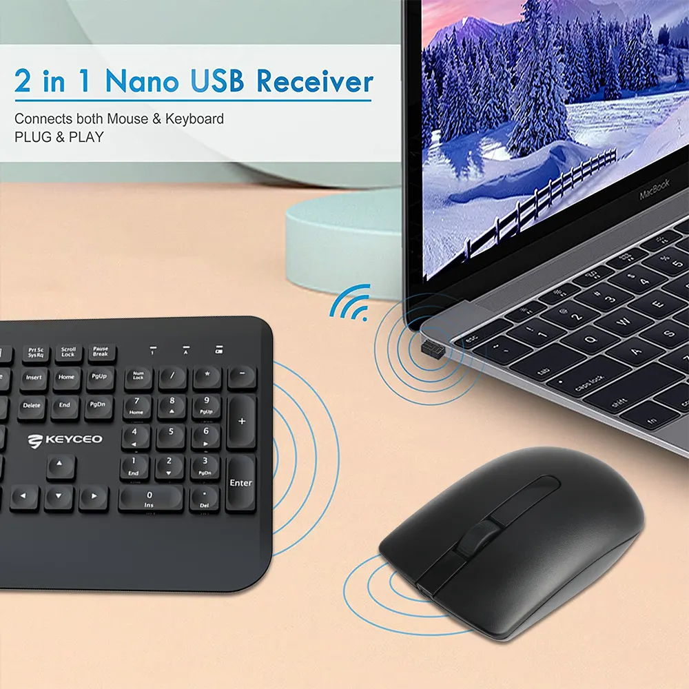 Slim Wireless Keyboard and Mouse Slim Wireless Keyboard and Mouse Keyceo Brand 5
