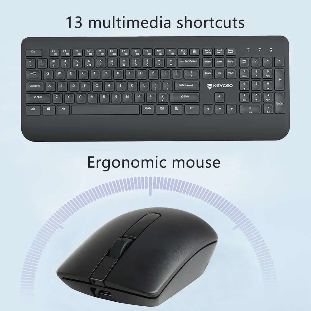 Slim Wireless Keyboard and Mouse Slim Wireless Keyboard and Mouse Keyceo Brand 4