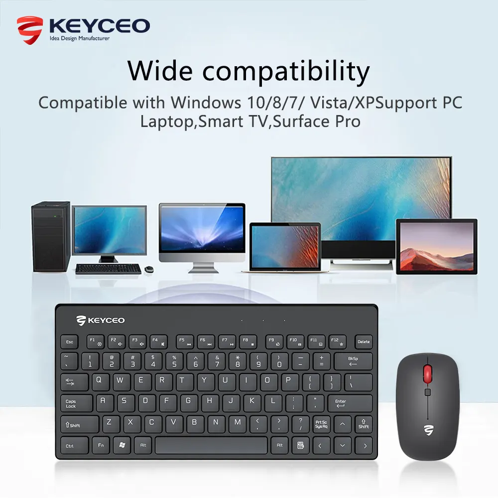 Quality Keyceo Brand Slim Wireless Keyboard and Mouse 3