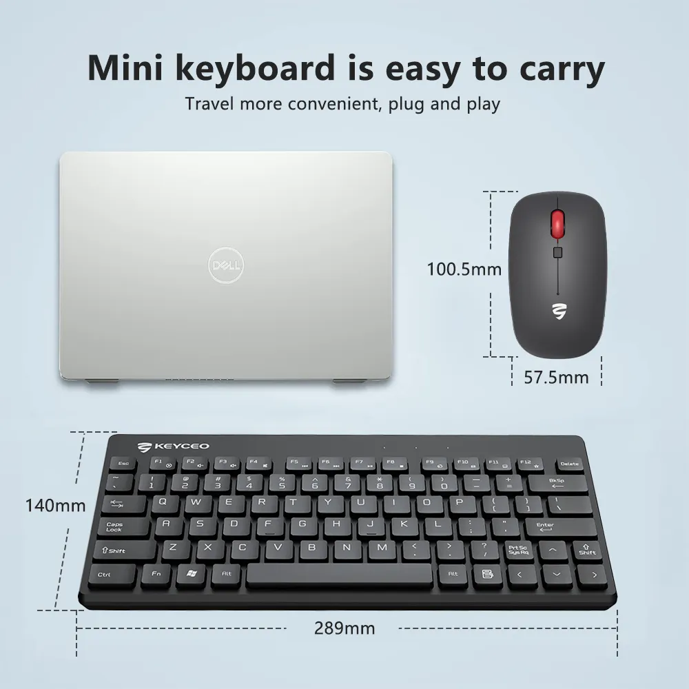 Quality Keyceo Brand Slim Wireless Keyboard and Mouse 4