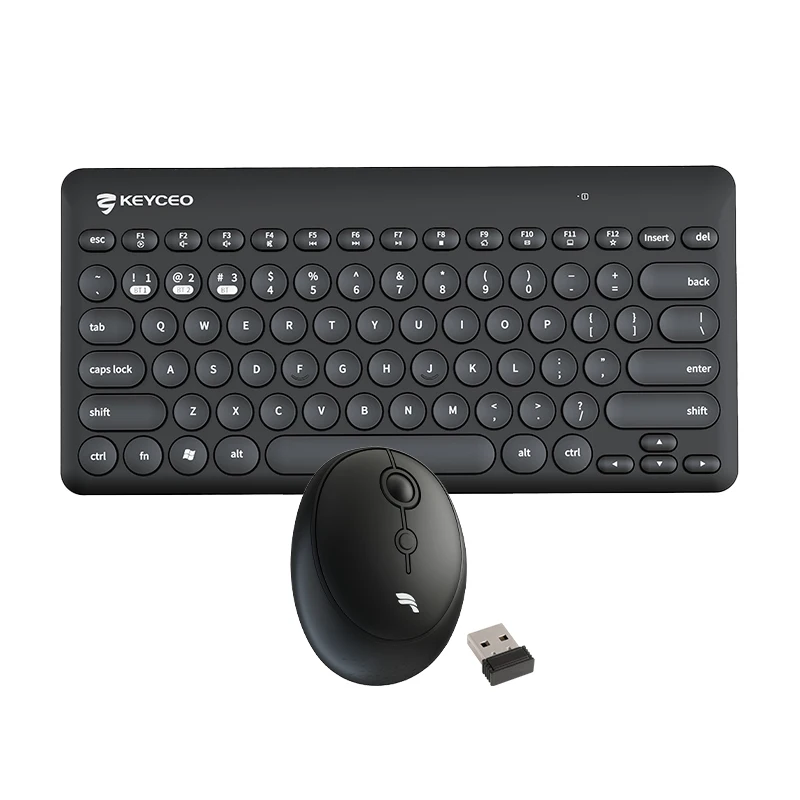 KY-4880 Эргономичная клавиатура-мышь Беспроводная связь 2.4G для офиса Combo Высококлассный дизайн с круглым колпачком Ультратонкий Маленький дизайн, удобный для переноски 1