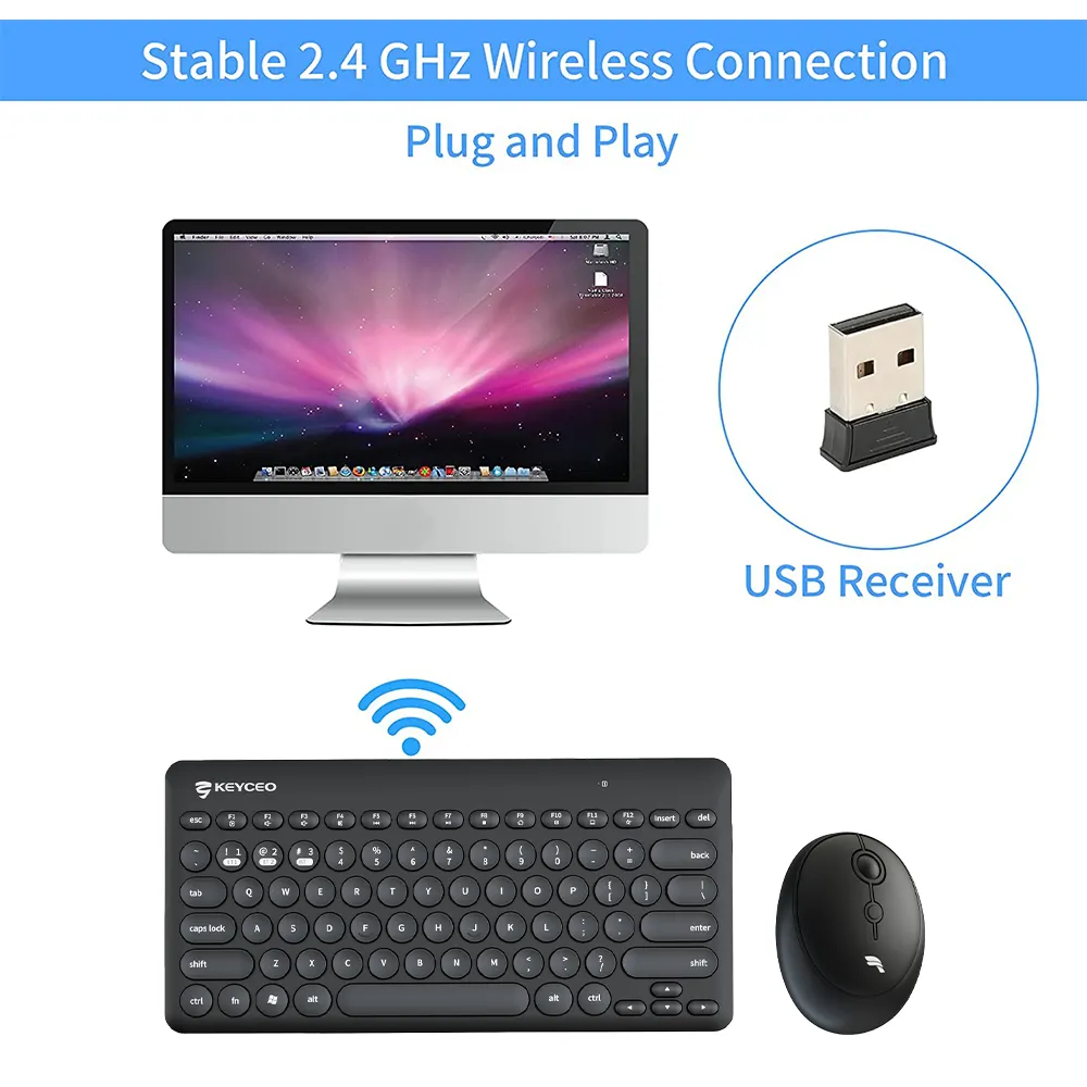 Thin Wireless Keyboard and Mouse by Keyceo 4