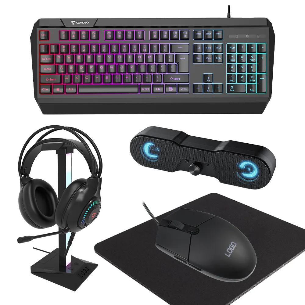 Gaming Keyboard and Mouse and Headset Combo 1200-1800-2400-3600DPI Europe Keyceo Brand 2