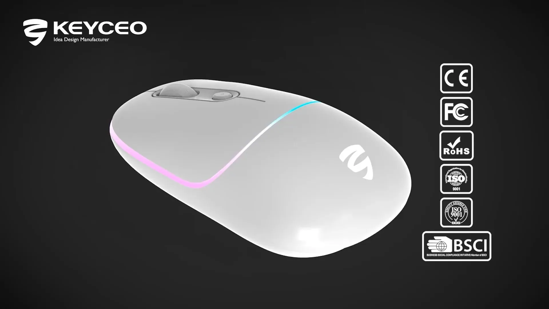 KY-R576 offre spéciale et repose-doigt sensible durable de haute qualité ergonomique 2.4G + souris sans fil Bluetooth bureau souris rechargeable RVB 1