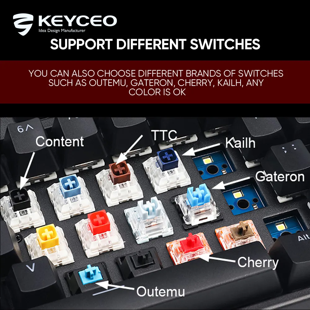 Wireless Mechanical Keyboard for Gaming Keyceo Brand KY-MK92 6