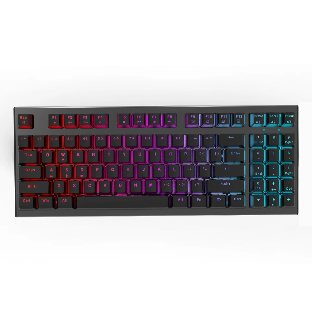KY-MK92 RGB Arka Işık Oyun Mekanik Klavye PC Gamer için 92 Tuşları Multimedya Tuşları ile Kablolu Oyun Mekanik 1