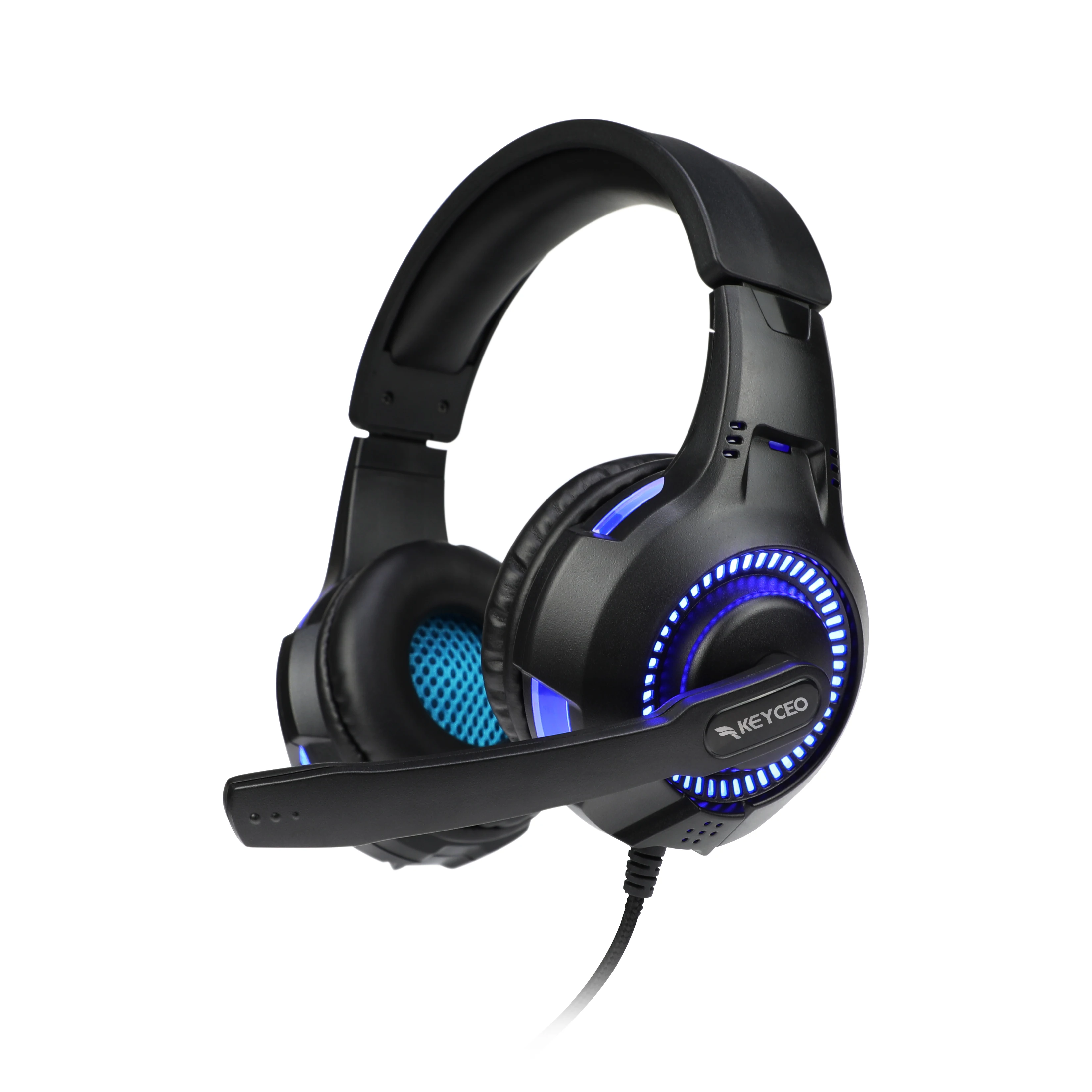 KY-H019 Rainbow backlit on the ear cup gaming headset 1
