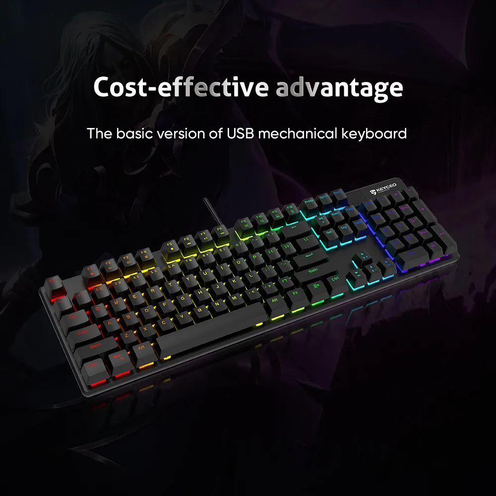 Why Mechanical Keyboard for Gaming Keyceo Brand,Rainbow Backlit 2