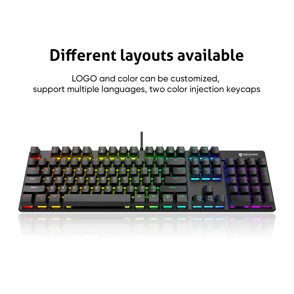 Why Mechanical Keyboard for Gaming Keyceo Brand,Rainbow Backlit 4