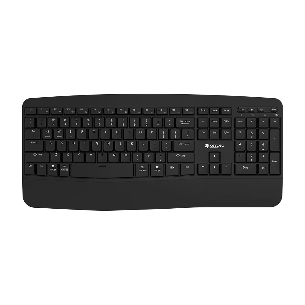KY-K881W A large Ergonomic keyboard brings you a higher level of comfort and productivity,Multi-device Bluetooth wireless office keyboard 1