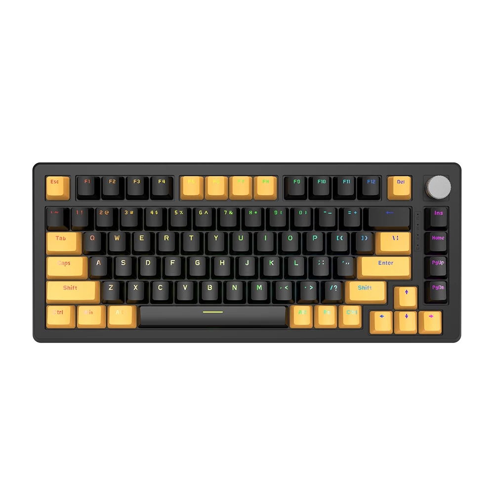 KY-MK88B Oyun mekanik klavye çalışırken değiştirilebilir mil geleneksel batık yapı klavye tuş RGB Kablosuz Oyun Klavyesi PBT 1