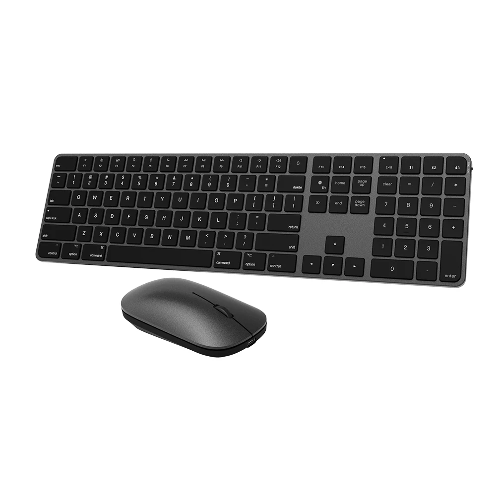 KY-6010 高品質人間工学に基づいたスリムなデザインのワイヤレスキーボードマウスコンボ、ラップトップ用、ビジネスオフィスゲーム用ノイズレスクリック 1