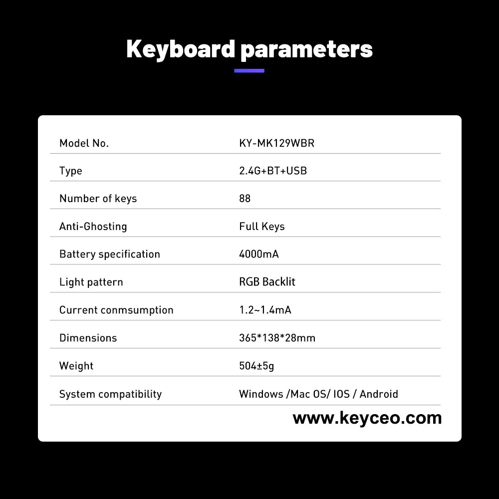 Best Mechanical Keyboard Manufacturers KY-MK129 Keyceo Company 10