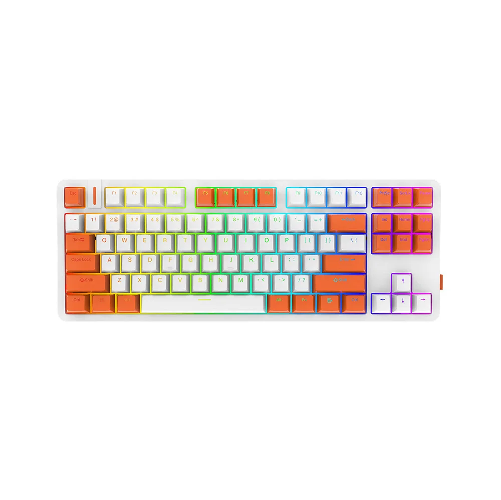 KY-MK129WBR Fabrika üreticisi Mekanik klavye BT+2.4G+USB taşınabilir RGB arkadan aydınlatmalı kablosuz oyun klavyeleri LED arkadan aydınlatmalı 1