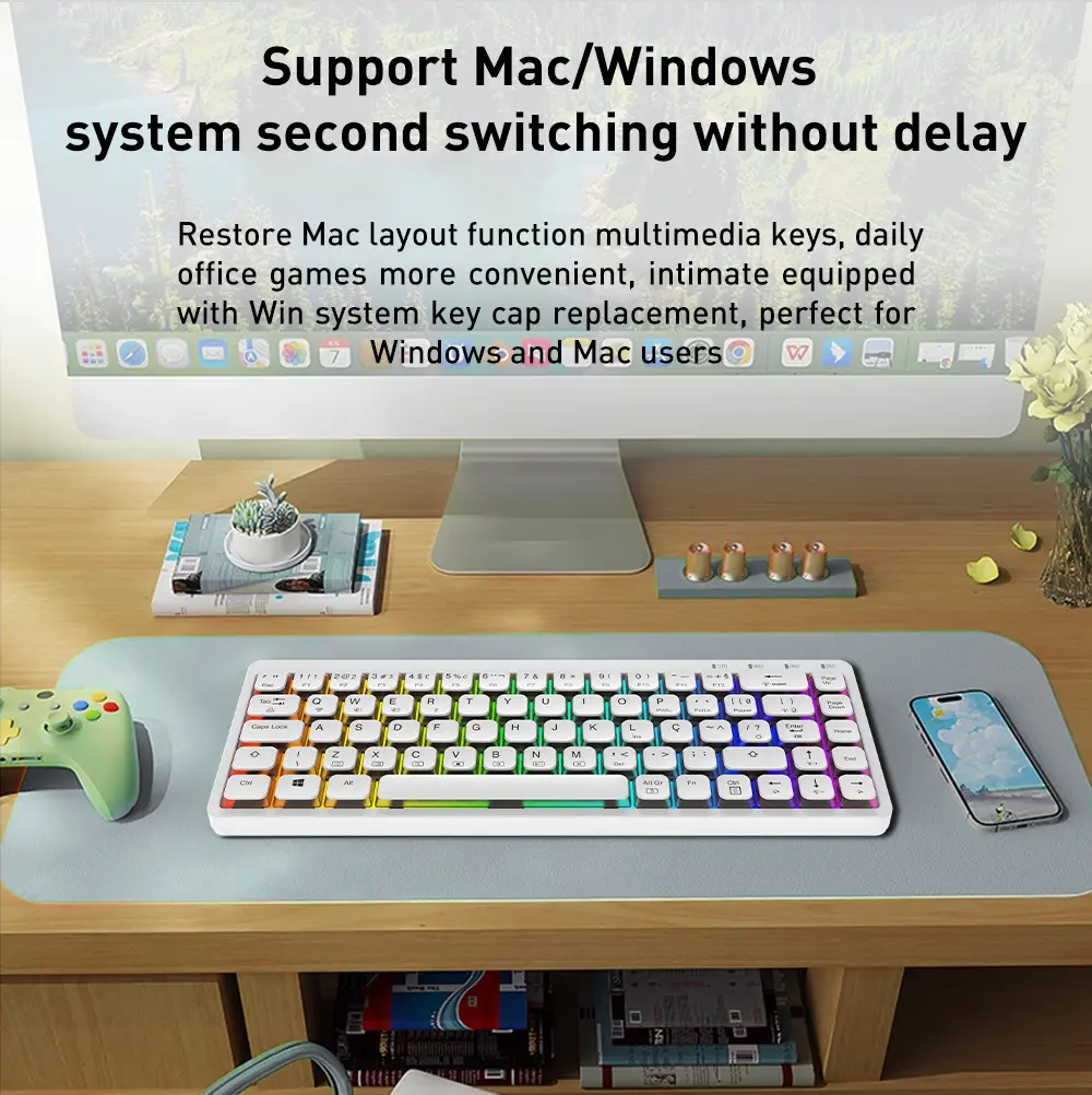 Mouse Pad Manufacturer Keyceo Brand English Low-profiles Mechanical Keyboard 4