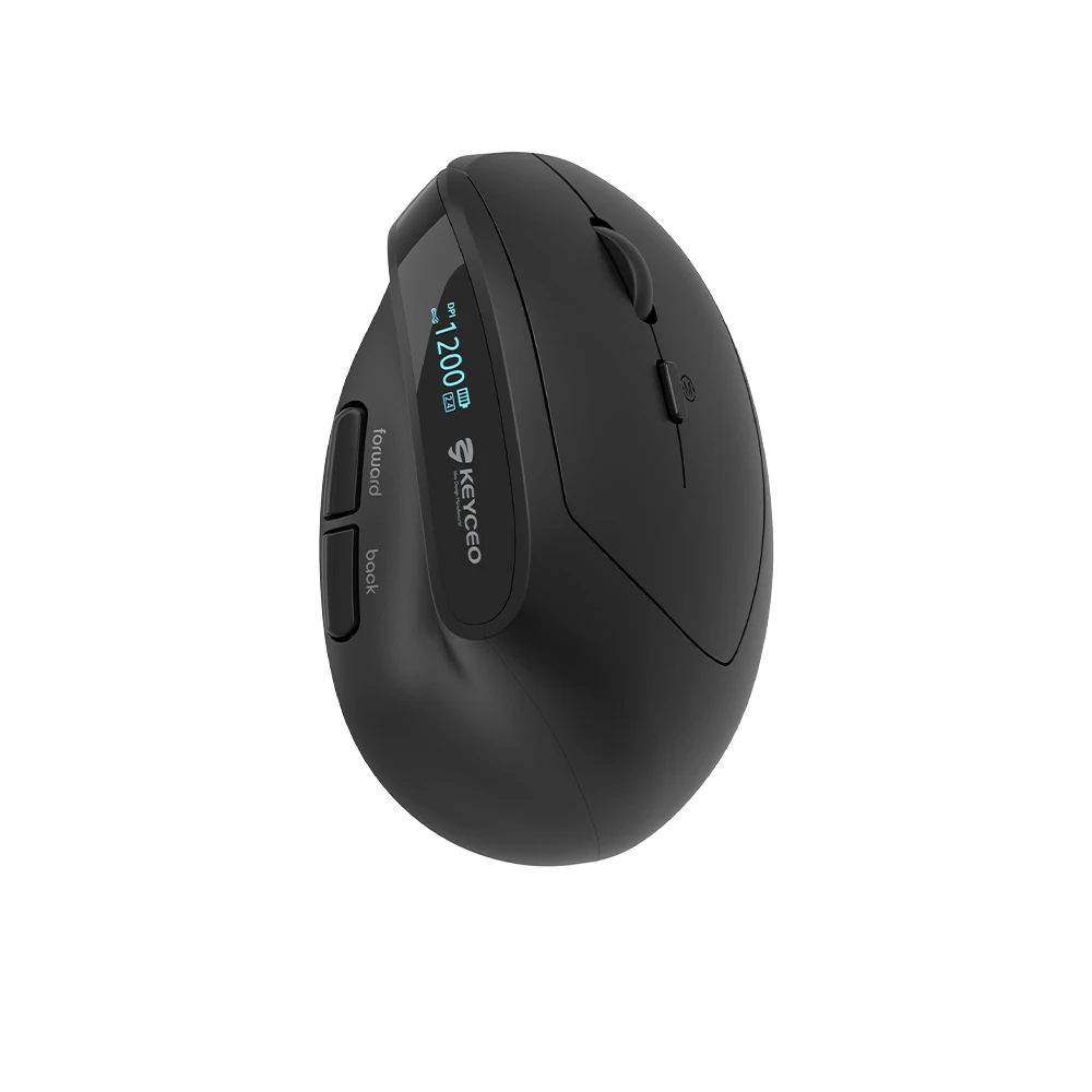 KY-M670WBRS Ergonomic vertical Mouse Rechargeable Dual Mode BT 2.4G Mouse LED display screen 1