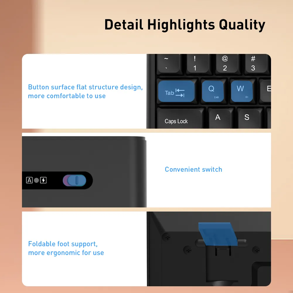 Office Works Keyboard and Mouse Wireless 2.4G+BT WIRELESS COMBO - - Keyceo 9