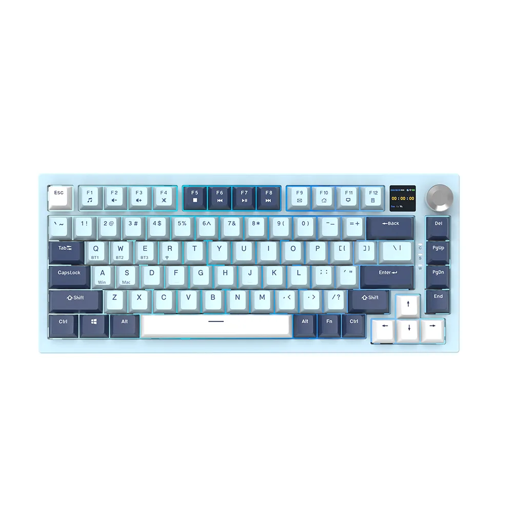 KY-MK85 Tri-Mode Hot-Swap Keyboard with Smart Display, Rotary Knob, Gasket Structure & RGB Backlight 1