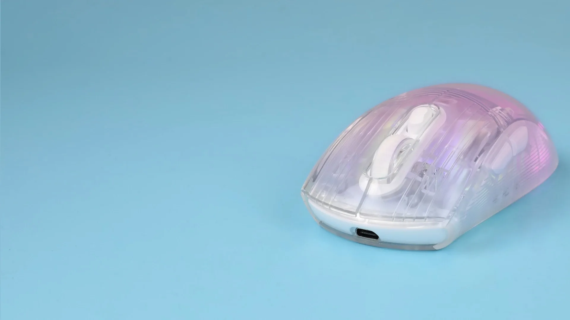 KY-M1050 Sem fio Bluetooth Transparente Mouse Gaming Recarregável Gaming Computer Notebook Dual Mode Mouse Silencioso 2.4G RGB Iluminação 1