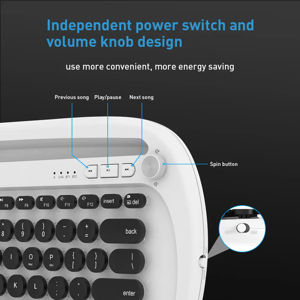 Wireless Keyboard Supplier 359*187*18.5mm by Keyceo 2